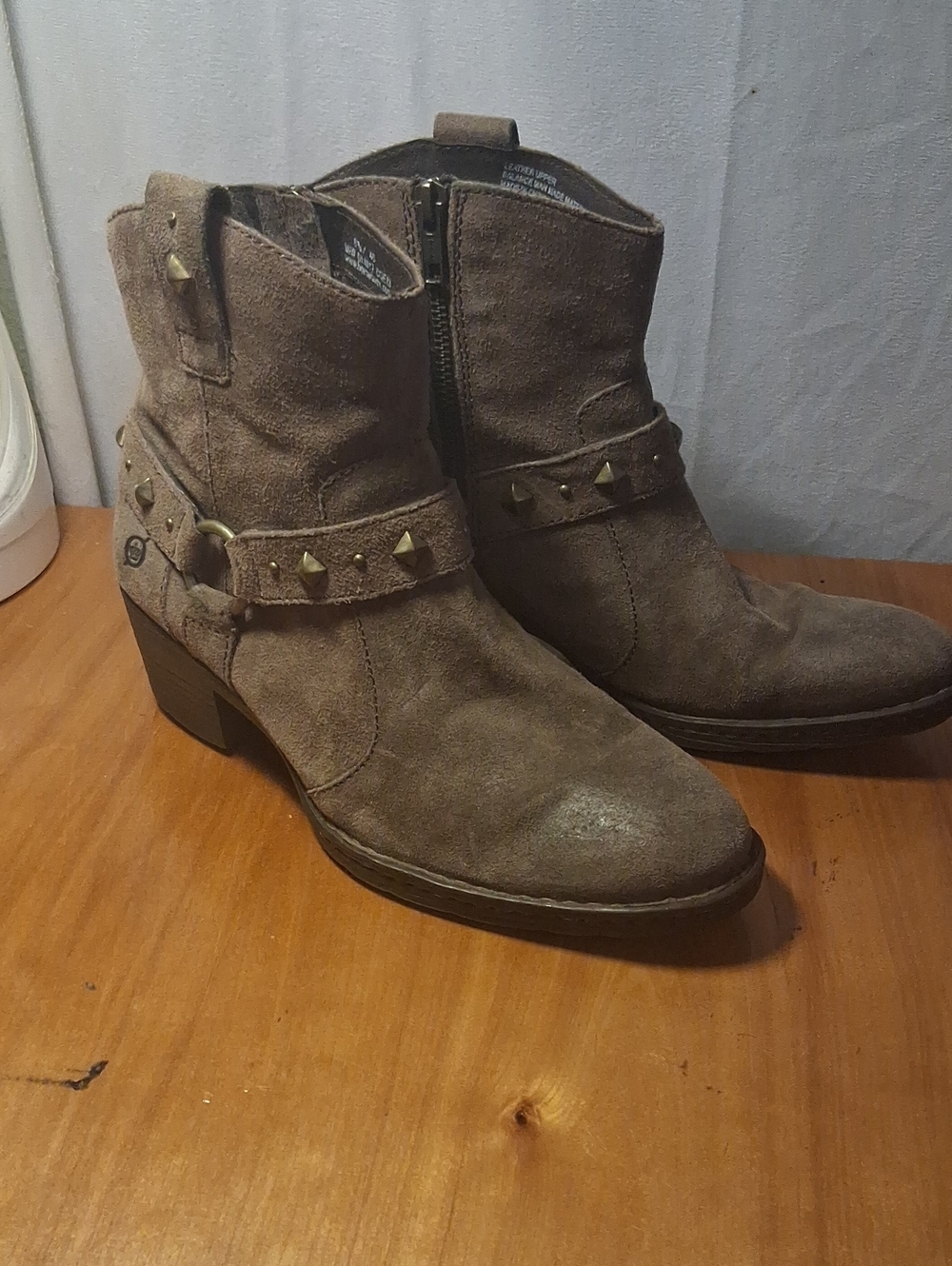 Born Studded Suede Ankle Boots Size 8.5